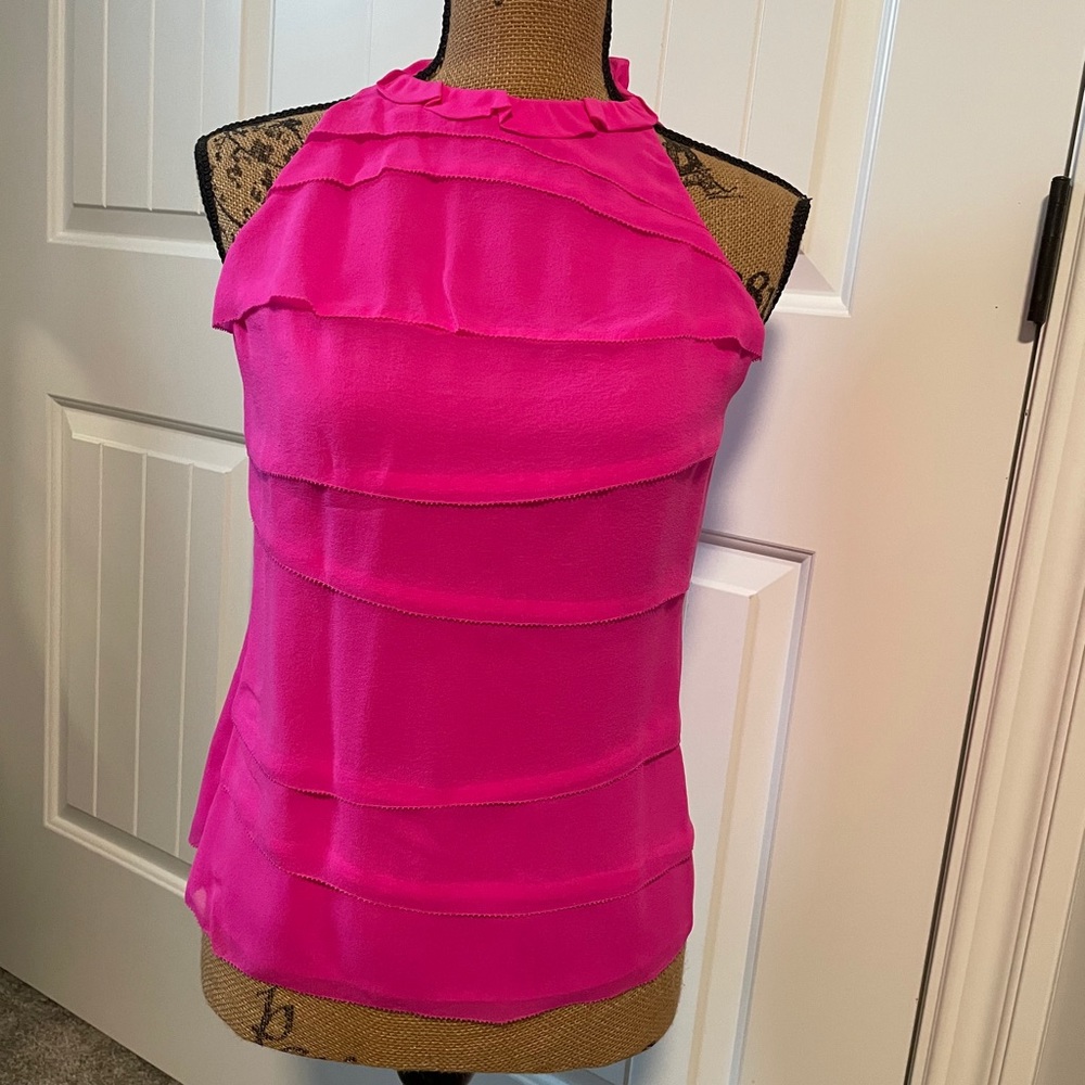 Beautiful size 4 hot pink ruffle top from INC